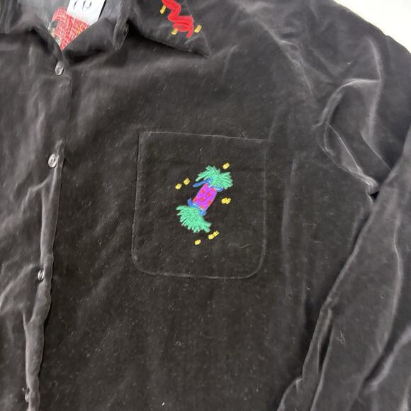 NWT VINTAGE 90s Disney Store Mickey &Friends New Years Embroidered Velvet Blouse - Picture 3 of 8
